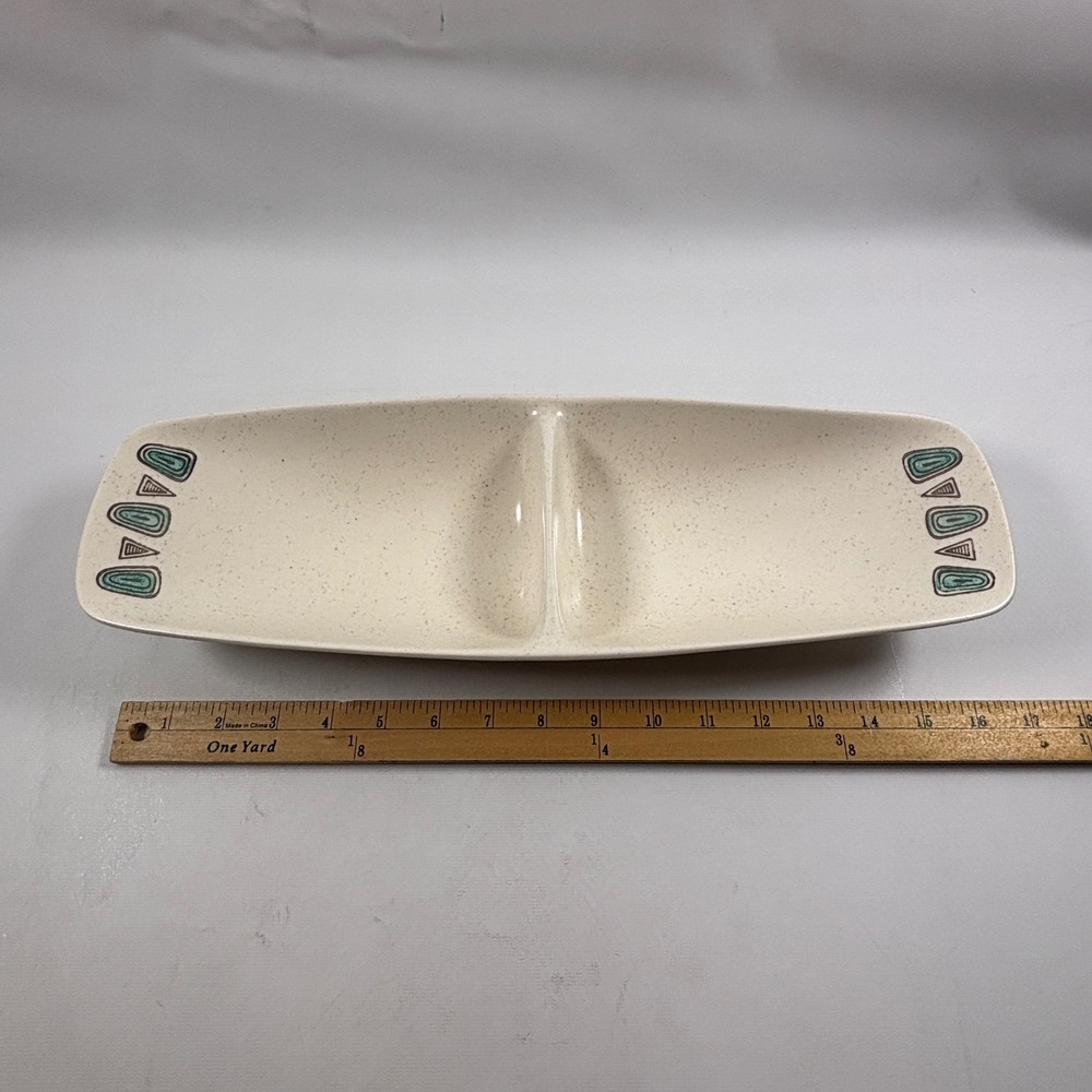 Vintage Navajo Metlox 16" Rectangular Divided Vegetable Bowl Serving Dish Relish - Picture 4 of 7